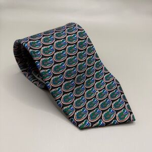 Vintage Men's RM Sport Florida Gators Allover Print 100% Silk Tie Necktie